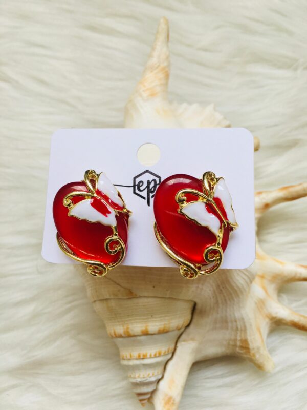 Red Crystal Butterfly Earrings