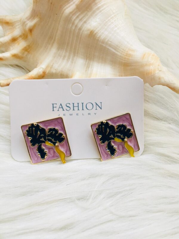 Painting Style Luxury Colorful Square Earrings
